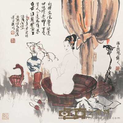 潘鸿海 仕女 静心 68×68cm